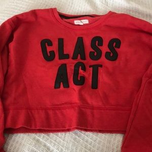 Cropped red class act sweater